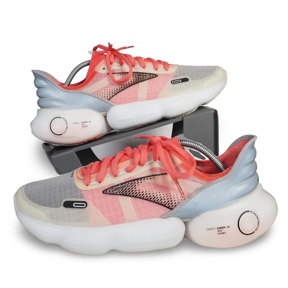 Brooks Aurora-BL Performance Running Shoes Womens 9.5 White Coral 1203541B068